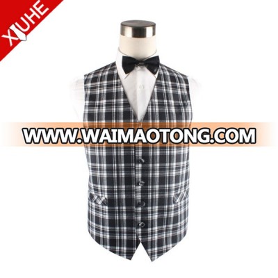 2018 New Styles Fashion Plaid Grid Mens Cotton Waistcoats