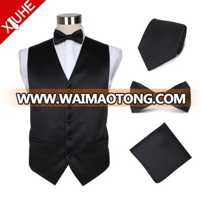 mens best selling black work satin waistcoat